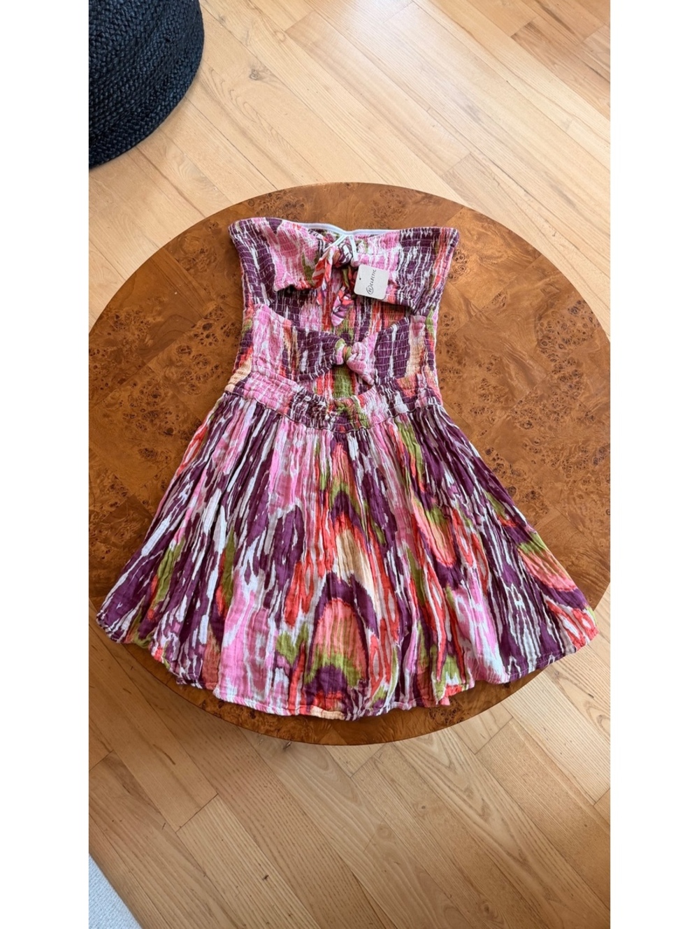 Anthropology Eclectic Strapless Multicolor Sundress with Abstract Print